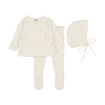 Bee & Dee Pointelle Knit Set With Bonnet