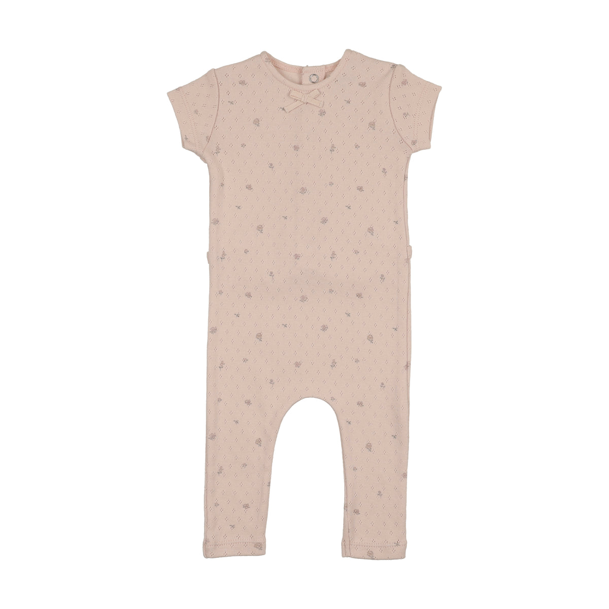 Bee & Dee Pointelle Flowers Romper - Cloud Pink