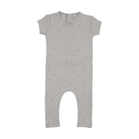 Bee & Dee Pointelle Flowers Romper - Dusty Blue
