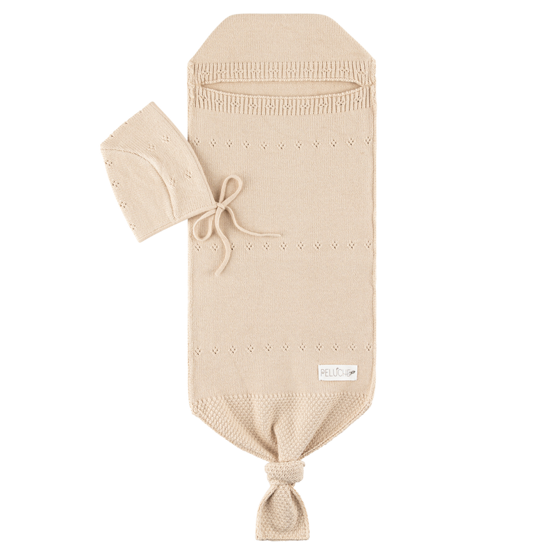 Peluche Pointelle Knit Cocoon & Bonnet