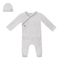 Charlotte & George Star Embossed Footie & Beanie Set