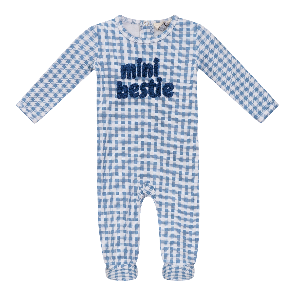 Mocha Mini Bestie Gingham Footie