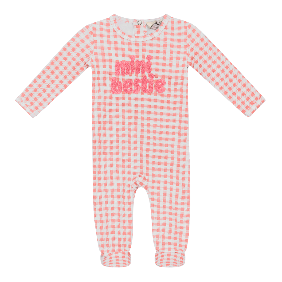 Mocha Mini Bestie Gingham Footie