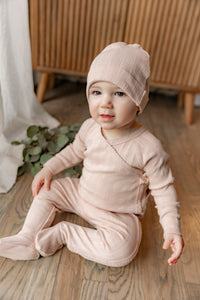 Bebe Bella Pointelle Rocking Horse Wrap Footie & Beanie