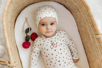 Lux Scattered Cherries Footie & Hat