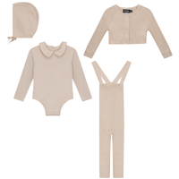 Space Grey Jersey Onesie, Overalls & Cardigan set