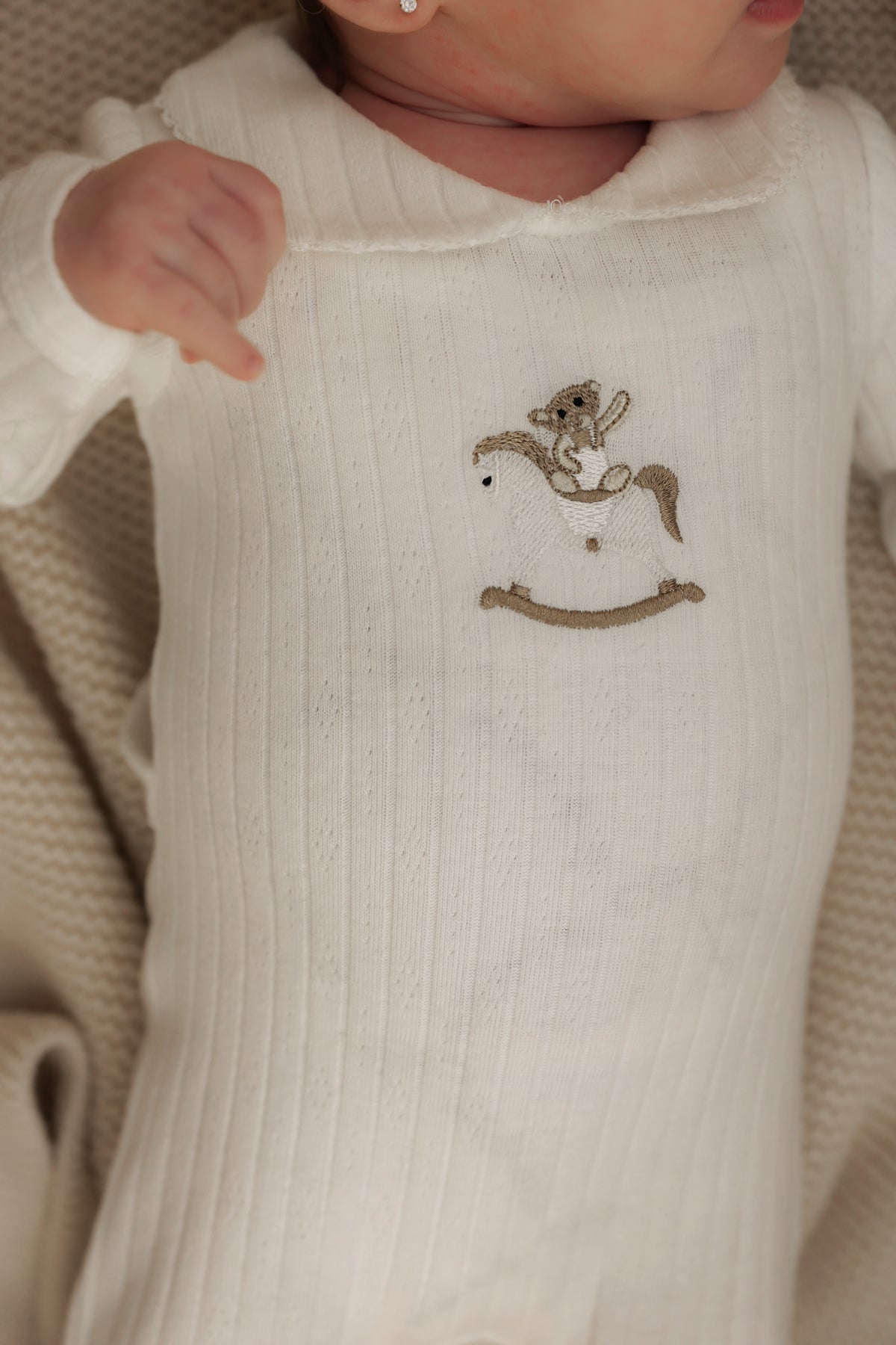 Little Fragile Horse Print Footie & Hat