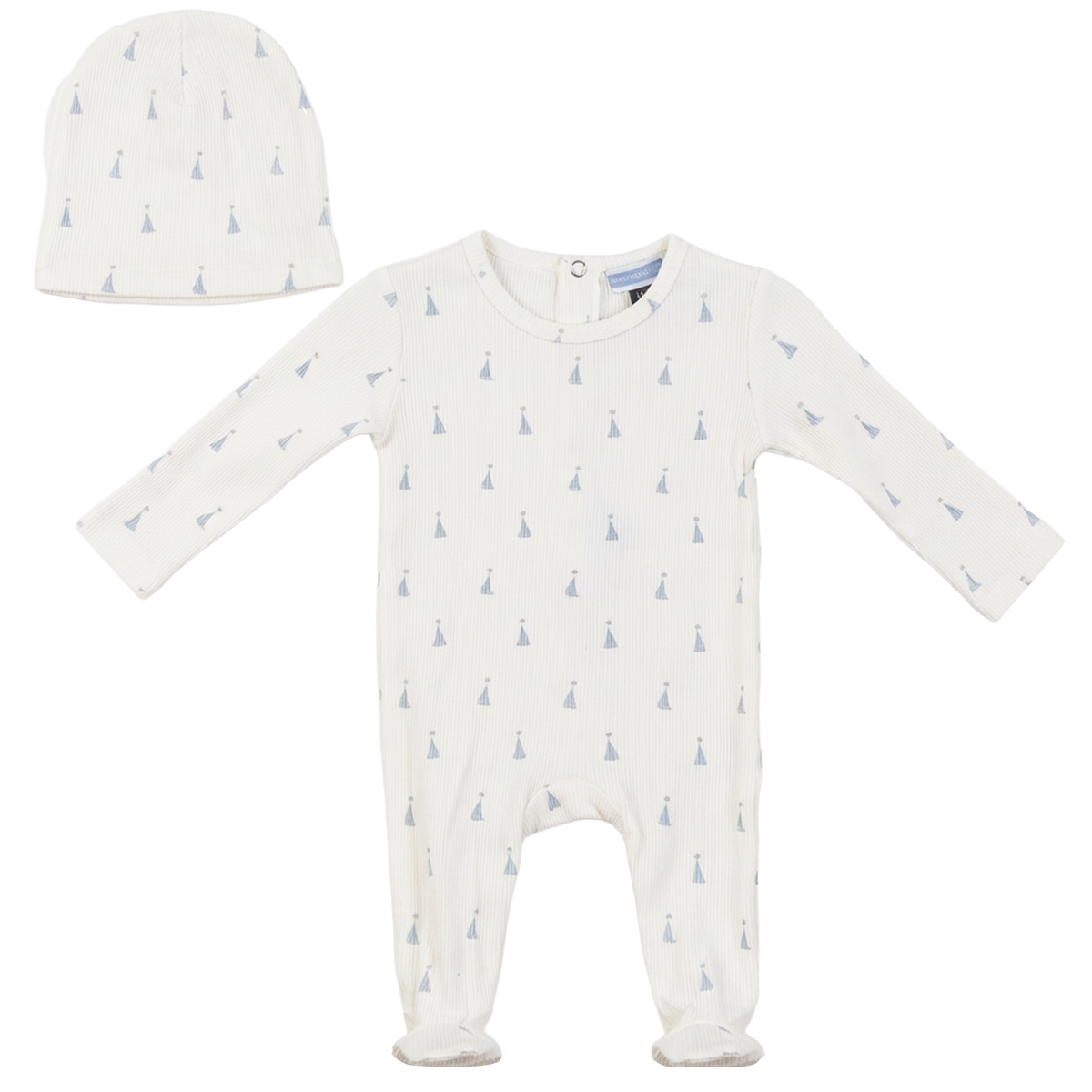 Whipped Cocoa Printed Sail Boat Footie & Hat