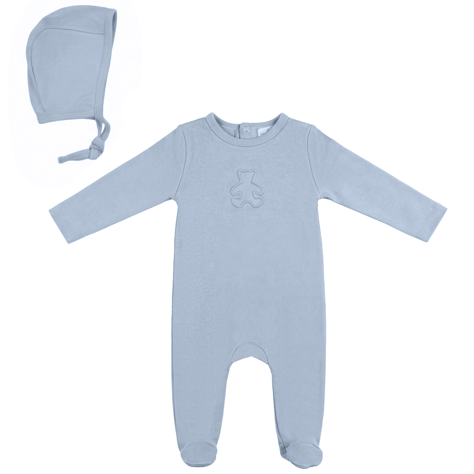 Bebe Bella Embossed Bear Footie & Hat