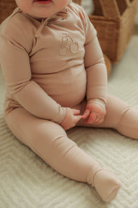 Bebe Bella Embossed Cherry Footie & Hat