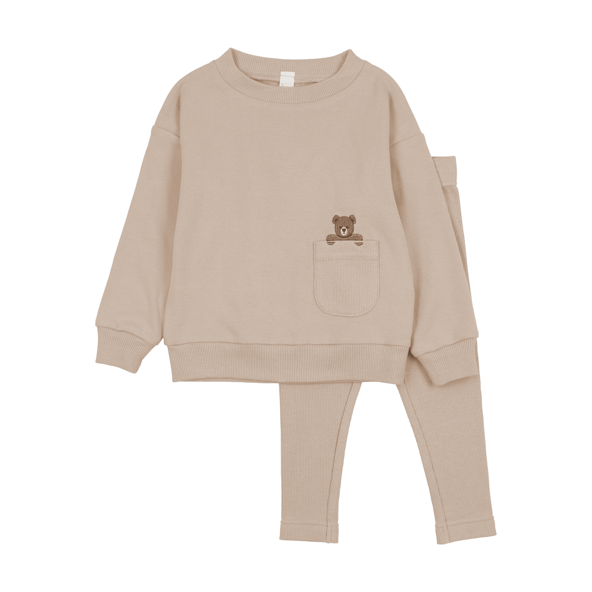 Bopop Embroidered Bear Baby Top & Pants Set