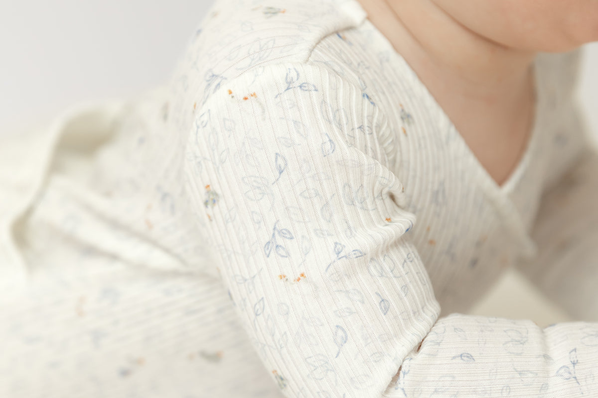 Bee & Dee Geese Wide Ribbed Footie & Beanie- Chalk White Boys