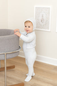 Bee & Dee Intricate Layette Set - Dusty Blue