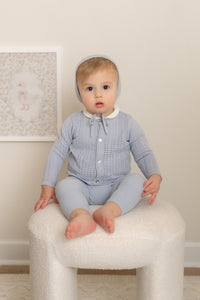 Bee & Dee Knit Ensemble Layette Set - Dusty Blue