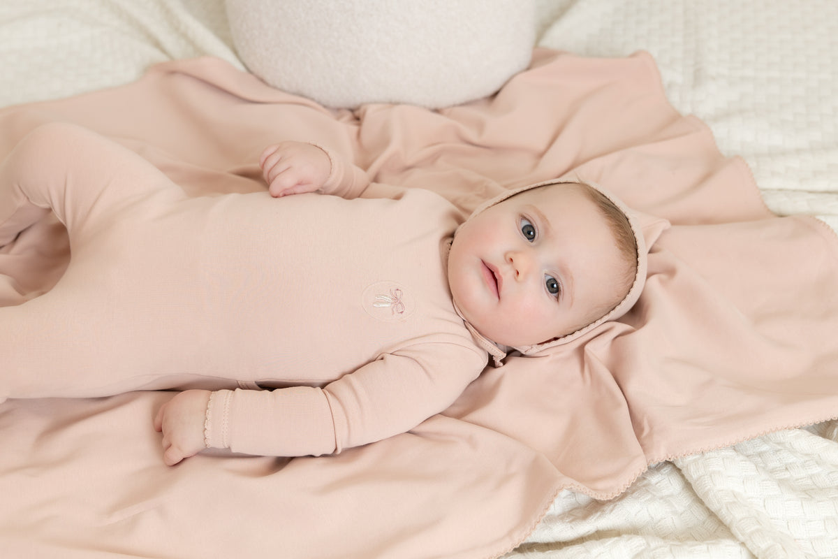 Bee & Dee Raised Embroidery Layette Set - Hushed Pink