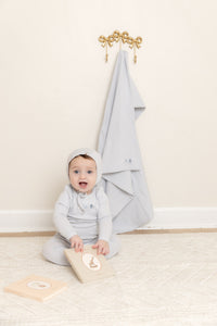 Bee & Dee Rattles Pointelle Footie & Bonnet - Sky Blue
