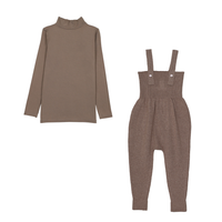 Analogie Mock Neck & Knit Overalls - Misty Oat Heather