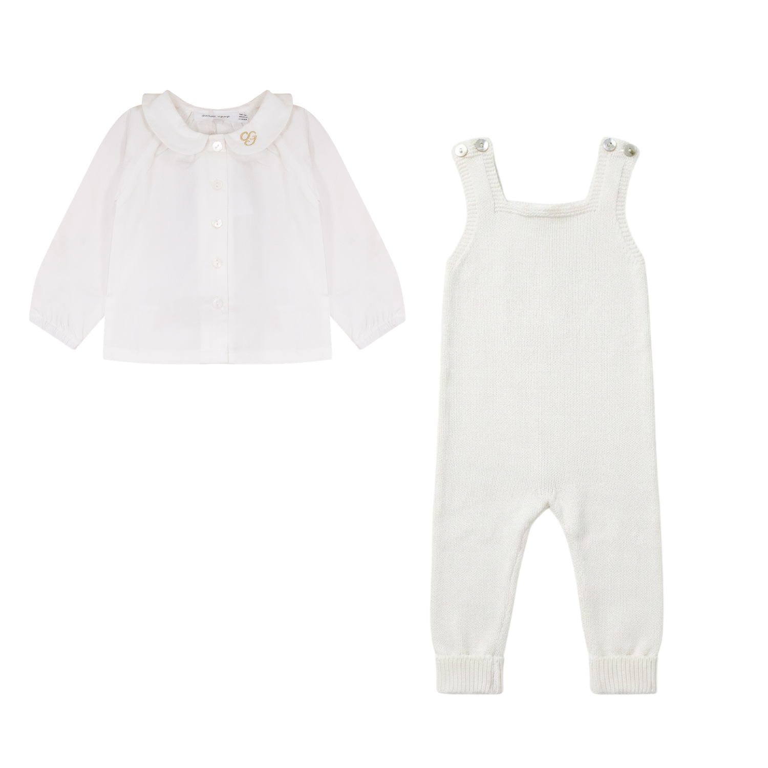 J'Taime Chenille Knit Romper & Shirt - Powder