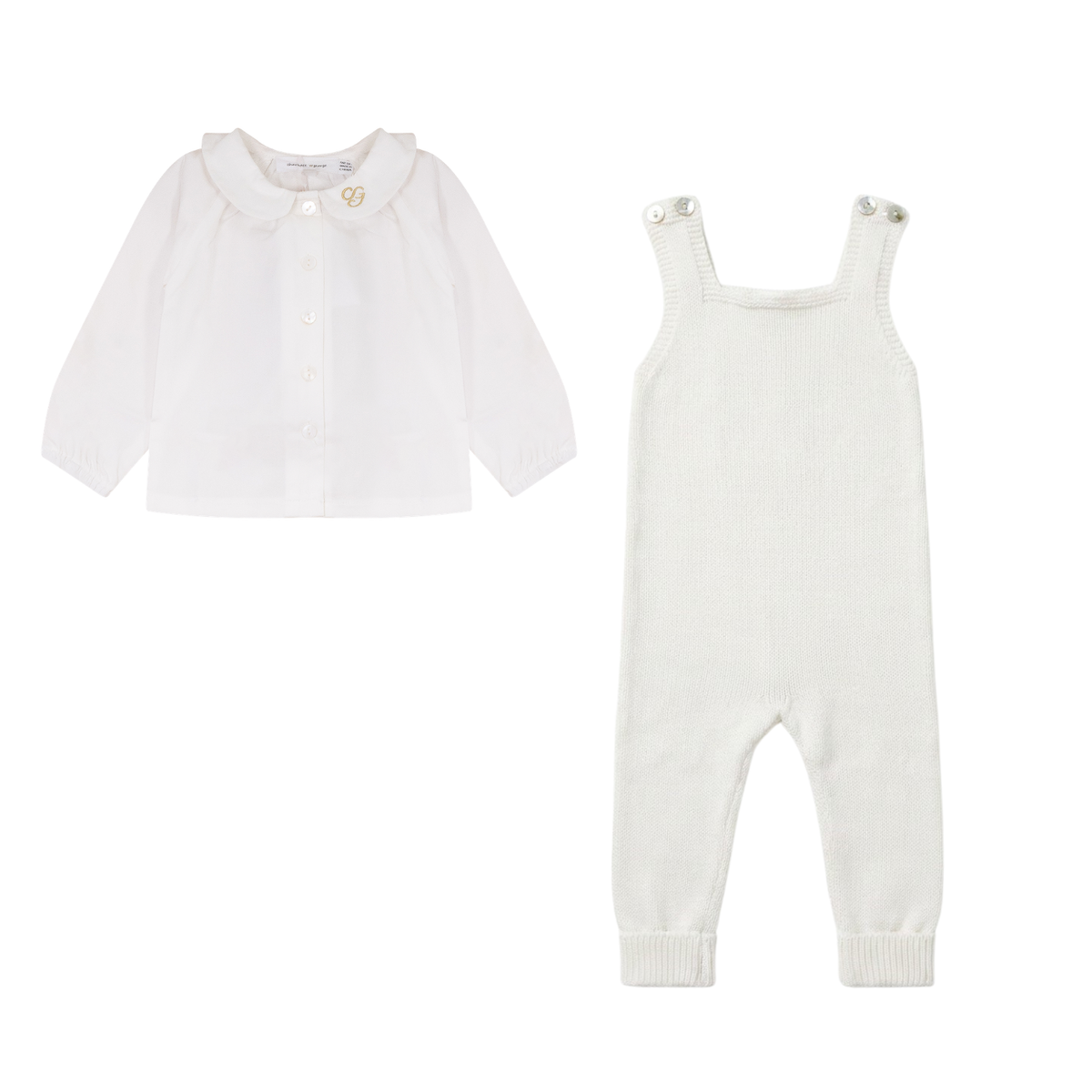 J'Taime Chenille Knit Romper & Shirt - Powder