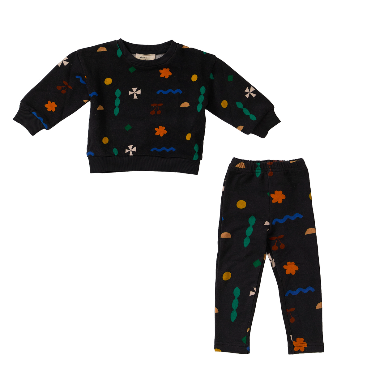 Wander & Wonder Black Quilt Sweater & Leggings