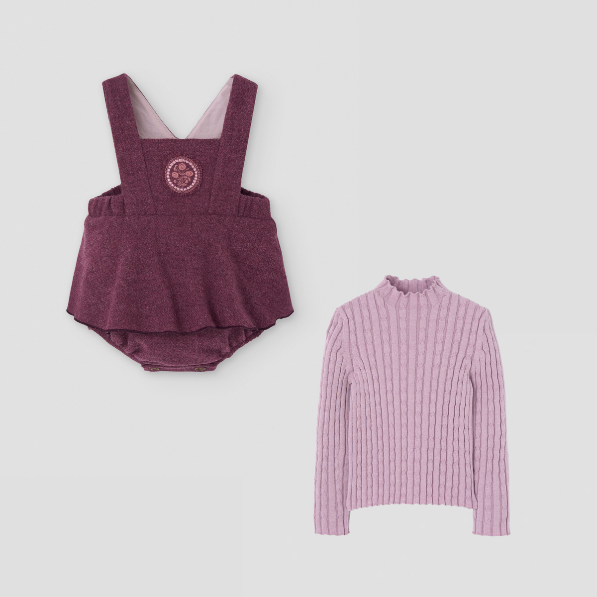 Popelin Wine Red Romper & Top