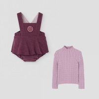 Popelin Wine Red Romper & Top