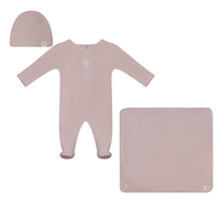 Bebe Bella Honeybee Flower Velour Layette Set - Primrose
