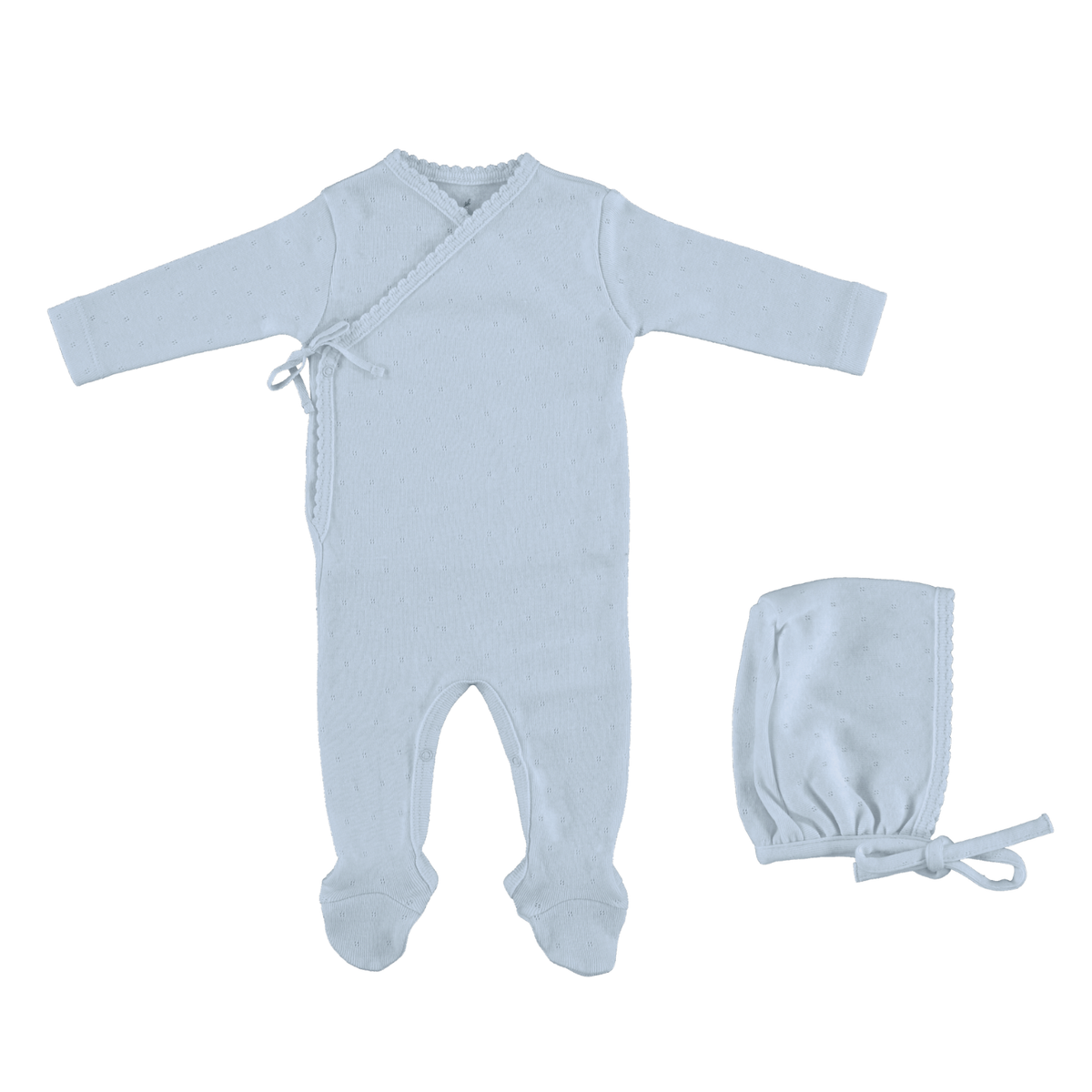 Bebe Organic Wrap Footie & Bonnet AW26 - Blue