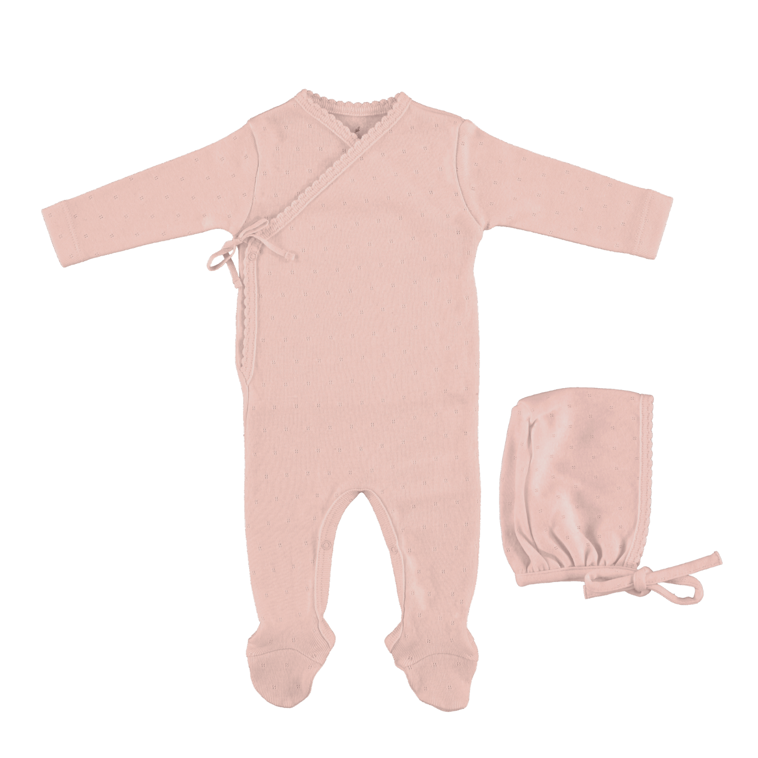 Bebe Organic Wrap Footie & Bonnet AW26 - Blush