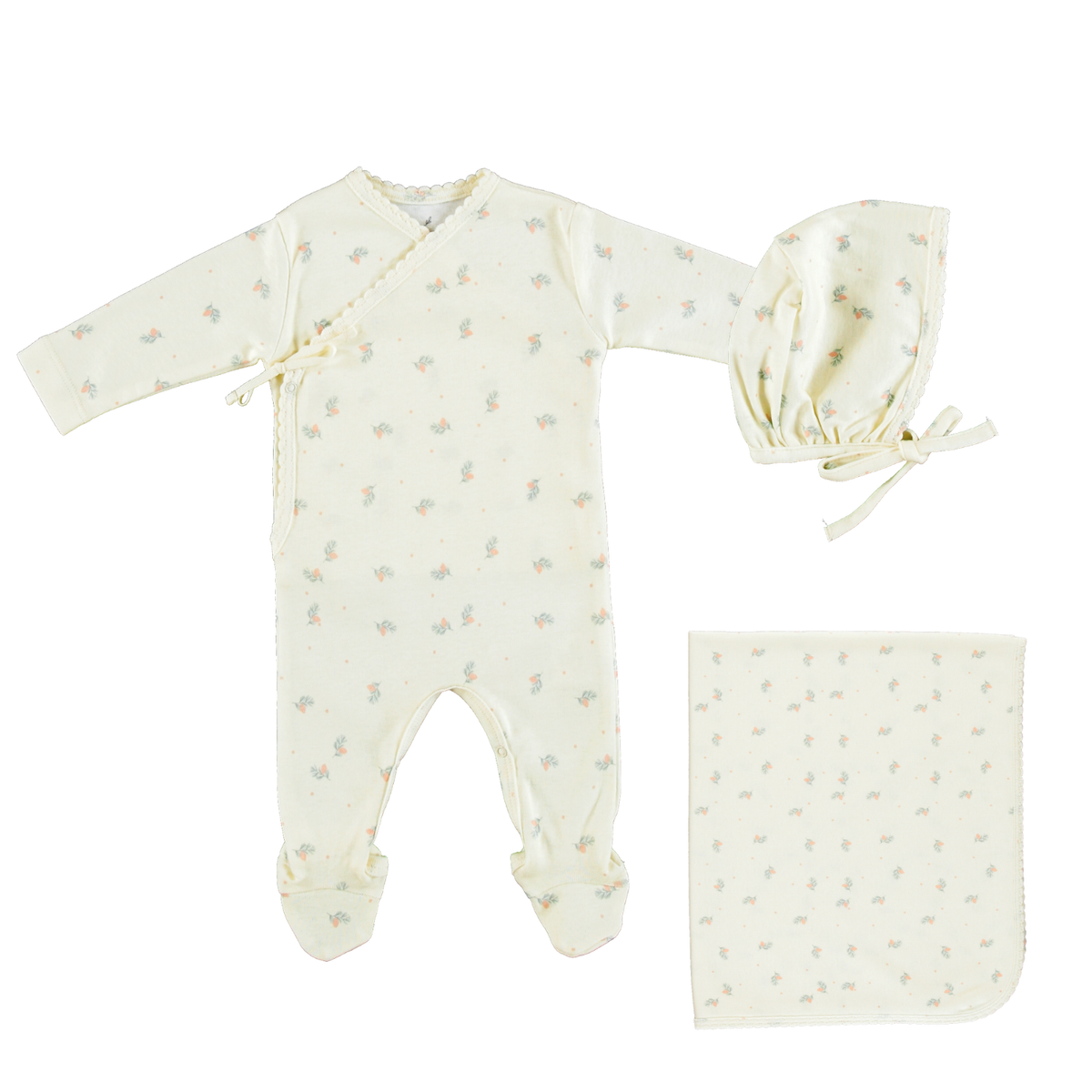 Bebe Organic Ayla Layette Set - Pink Branch