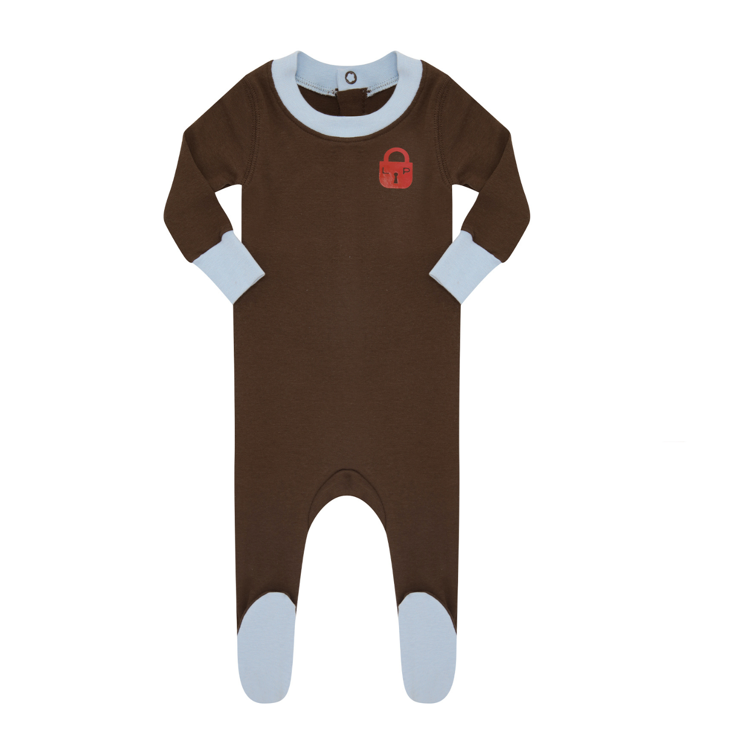 Little Parni Chesnut Locket Footie - Light Blue