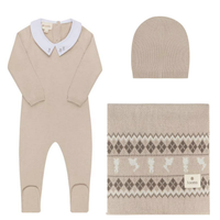 Looms Fair Isle Layette Set - Taupe