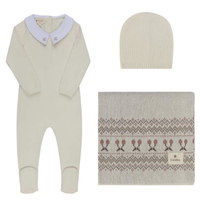 Looms Fair Isle Layette Set - Ivory Mauve