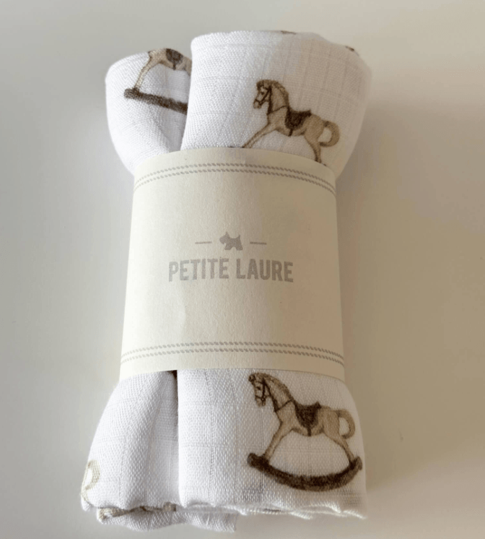 Petite Laure Rocking Horse Burp Cloths