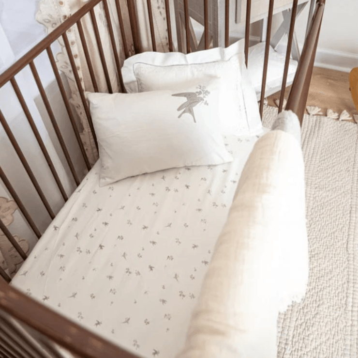 Petite Belle Porter Crib French Grey Birds