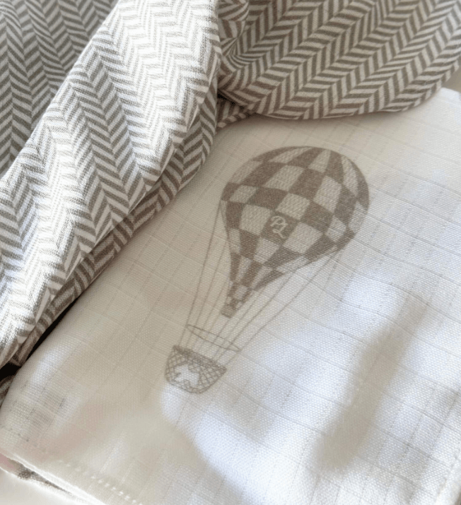 Petite Laure Hot Air Balloons Burp Cloths