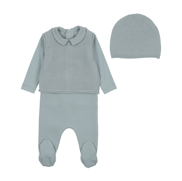 Bee & Dee Grace Footie, Vest & Beanie Set