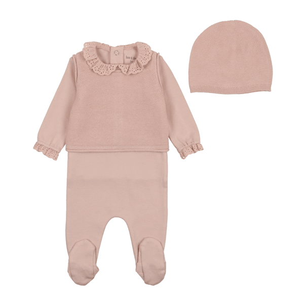 Bee & Dee Grace Footie, Vest & Beanie Set