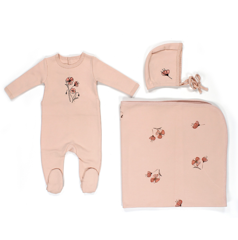 Mon Tresor Flower Sketch Layette Set