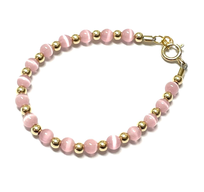 My Little Jewel Pink Cat Eye Beaded Bracelet