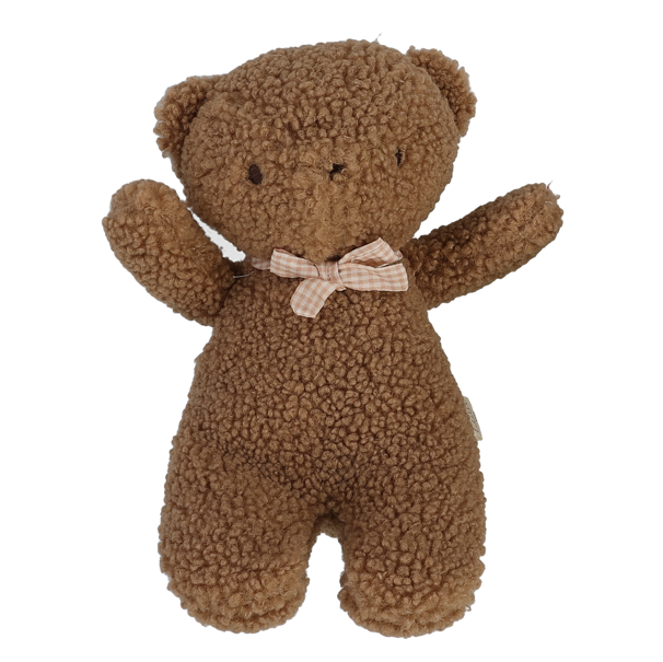 Lilette Bear with Bow - Brown/Dusty Pink