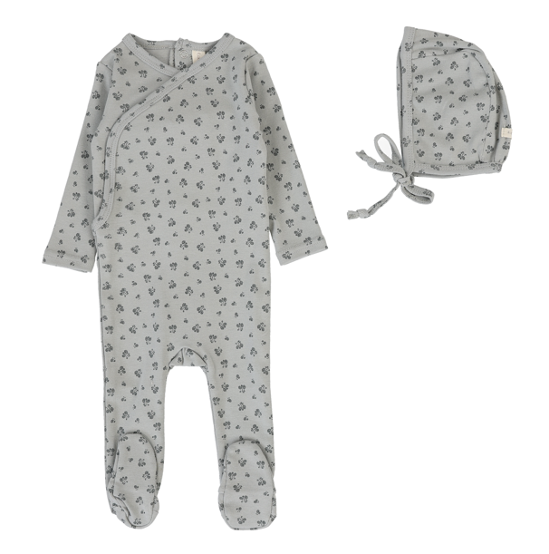 Lilette Bud Footie & Hat - Light Blue