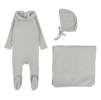 Lilette Fine Pointelle Collar Layette Set - Light Blue Peter Pan