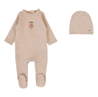 Lilette Graphic Footie & Hat - Dusty Pink