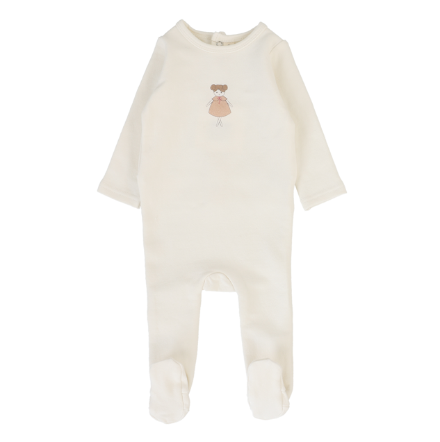 Lilette Graphic Footie - Cream/Doll