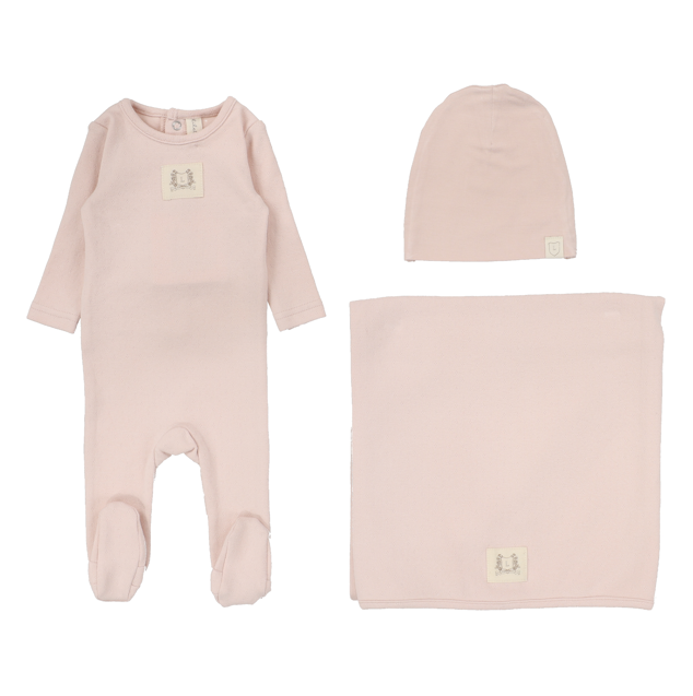 Lilette Pointelle Emblem Layette Set - Soft Pink