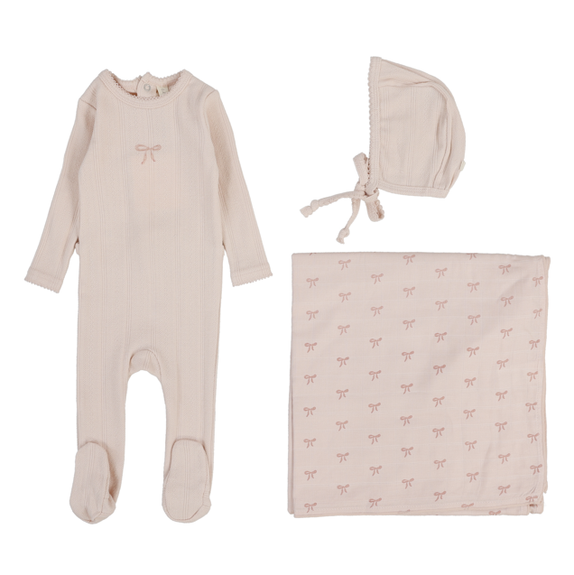 Lilette Pointelle Graphic Layette Set - Soft Pink