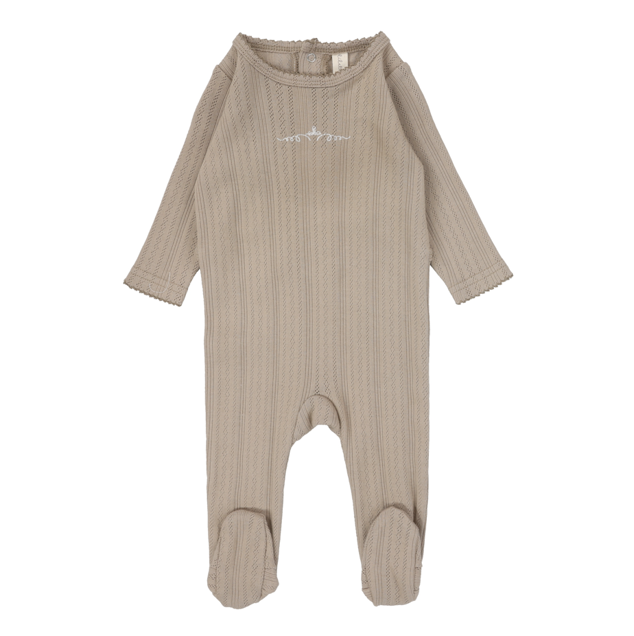 Lilette Pointelle Graphic Footie - Oat