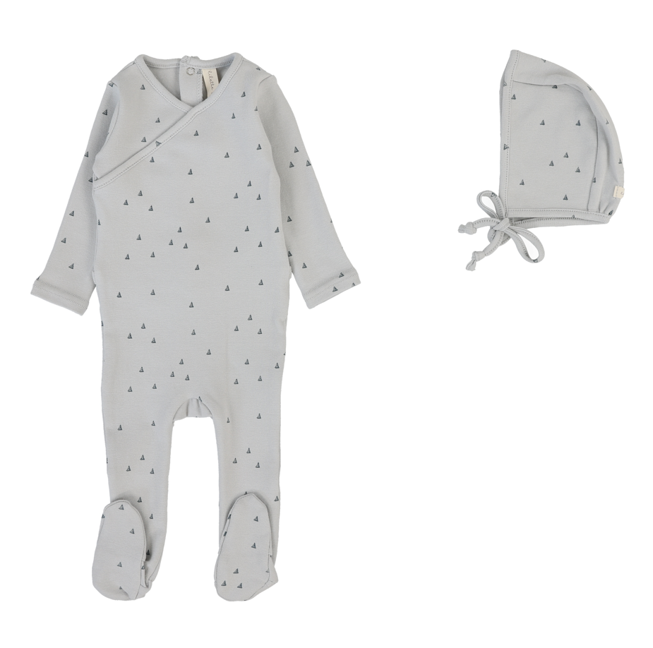 Lilette Sail Away Footie & Hat - Pale Blue