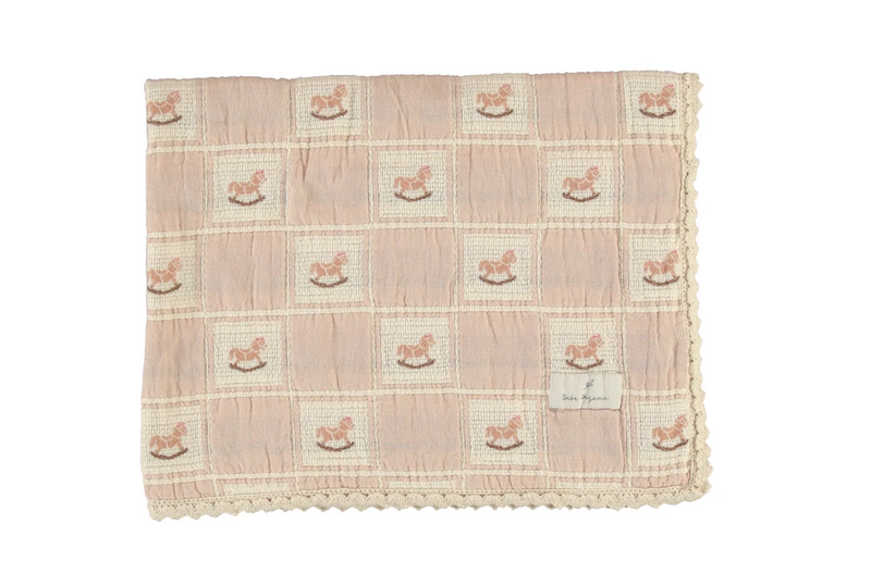 Bebe Organic Rocking Horse Patchwork Blanket-Pink – Babys breath
